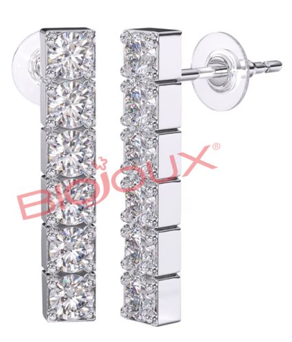 BJT221 ORECCHINI INLINE ZIRCON STAINLESS STEEL