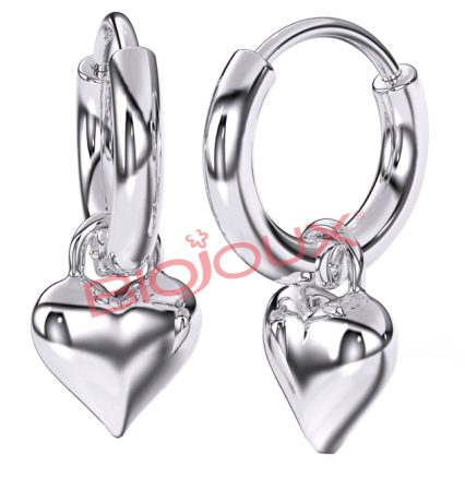 BJT227 ORECCHINI HOOP HEART STAINLESS STEEL