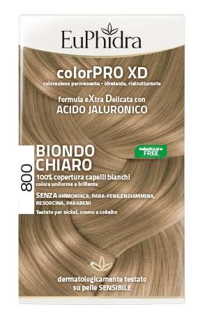 EUPHIDRA COLORPRO XD 800 BIONDO CHIARO GEL COLORANTE CAPELLI IN FLACONE + ATTIVANTE + BALSAMO + GUANTI