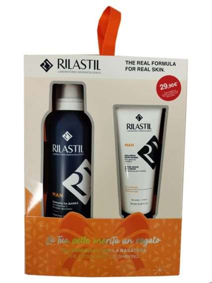 RILASTIL COFANETTO MAN 1 RILASTIL MAN GEL CREMA DOPOBARBA 75 ML + 1 RILASTIL MAN SCHIUMA DA BARBA 200 ML