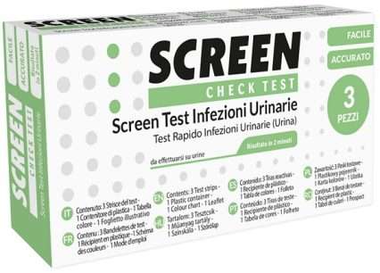 SCREEN TEST LEUCOCITI SANGUE NITRITO E PROTEINA URINA SCREEN TEST INFEZIONI VIE URINARIE 3 PEZZI