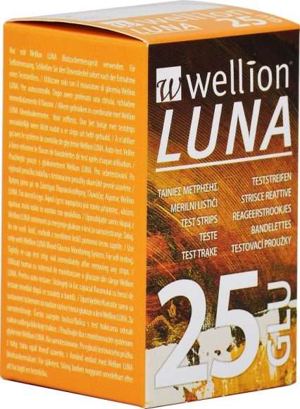WELLION LUNA 25 STRIPS STRISCE PER MISURAZIONE GLICEMIA