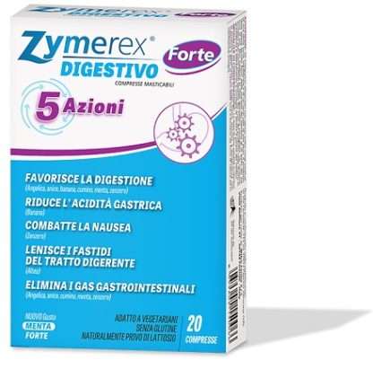 ZYMEREX DIGESTIVO FORTE 5 AZIONI 20 COMPRESSE MASTICABILI