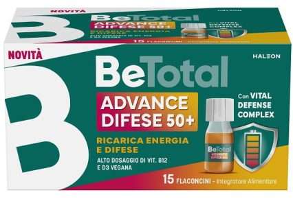 BETOTAL ADVANCE DIFESE 50+ 15 FLACONCINI DA 7 ML AROMA NATURALE ARANCIA CON EDULCORANTI SENZA ZUCCHERI SENZA GLUTINE NATURALMENTE PRIVO DI LATTOSIO
