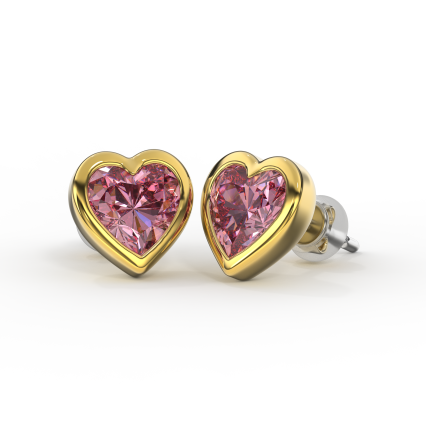 BIOJOUX BJT742 ORECCHINI CRYSTAL HEART GOLD PLATED