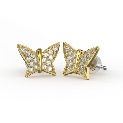 BIOJOUX BJT748 ORECCHINI CRYSTAL BUTTERFLY GOLD PLATED